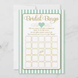 Convites Bridal Bingo Mint Jogo do Chá de panela Dourado Ve