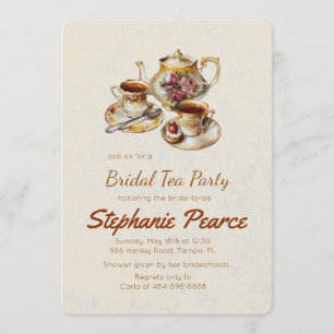 Convites Bridal Birthday Vintage Floral Tea Set