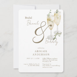 Convites Bridal Branca Brunch e Chá Borracha