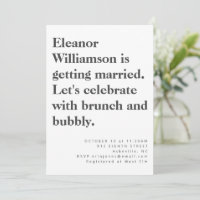 Bridal Branca com Tipografia Negra Moderna Bridal