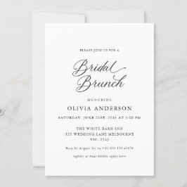Convites Bridal Bridal de Script Moderno Elegante Preto