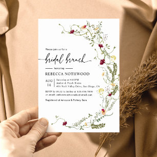 Convites Bridal Bridal Elegante Boho Botânica