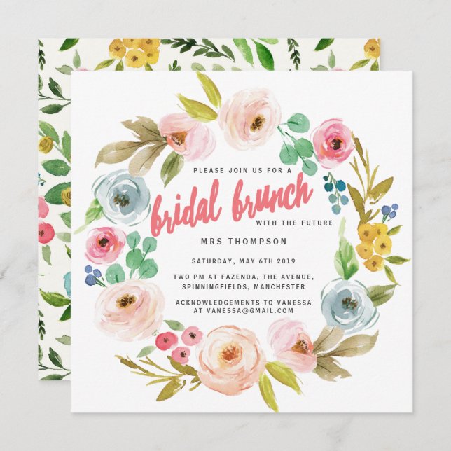 CONVITES BRIDAL BRILHANICAL BRIDAL BRUNCH (Frente/Verso)