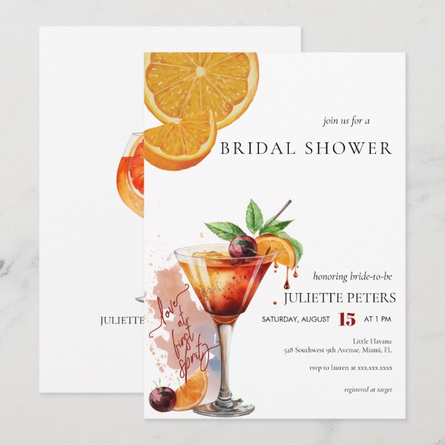 Convites Bridal Brunch | CHÁ CASAL (Frente/Verso)