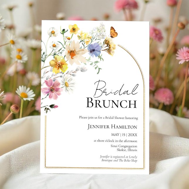 Convites Bridal Brunch | Chá de panela de flor selvagem (Criador carregado)