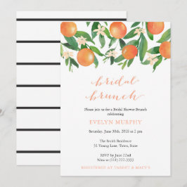 Convites Bridal Brunch Citrus Charcarbonus Stripes
