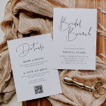 Convites Bridal Brunch de Script Manuscrito Moderno Minimal<br><div class="desc">Convide os convidados a comemorar a noiva a estarem com estes convites modernos e mínimos de brunch de chá de panela de dois lados em preto clássico e branco. O simples design apresenta "brunch" em um roteiro manuscrito casual, com os detalhes de seu evento embaixo da moderna inscrição negra soft...</div>