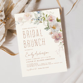 Convites Bridal Brunch Wildflower Boho Elegante Chá