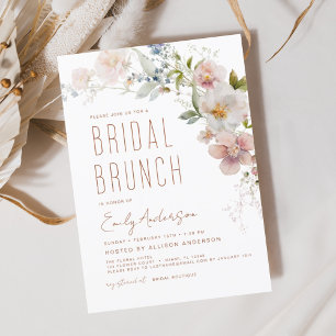 Convites Bridal Brunch Wildflower Boho Elegante Chá