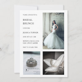 Convites Bridal de Colagem de Foto Brida Moderna Brunch