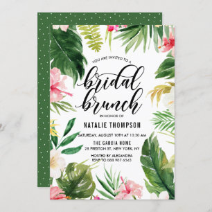Convites Bridal de Frame Floral Tropical Watercolor Brunch