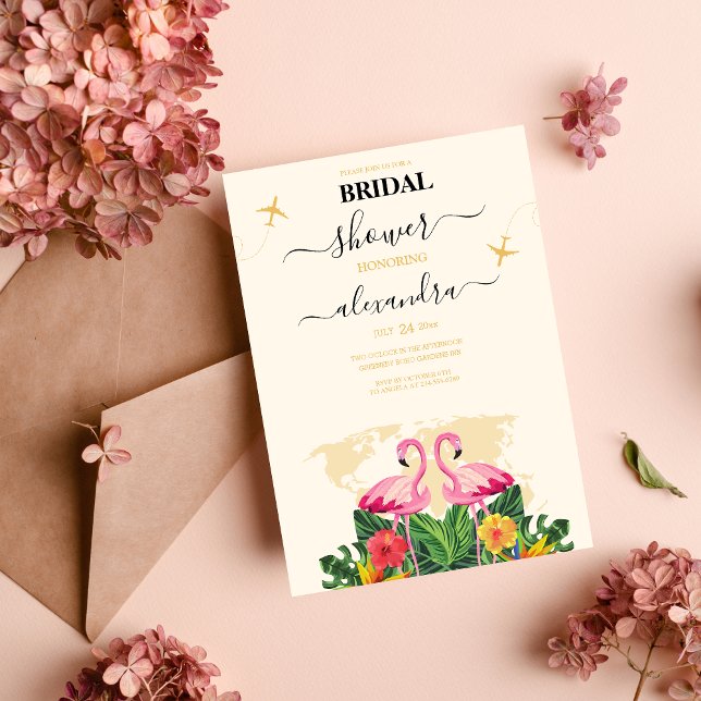 Convites Bridal de Passaporte de Destino Dourado e Preto Mo (Criador carregado)