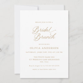 Convites Bridal de Script Moderno Elegante Dourado Brunch