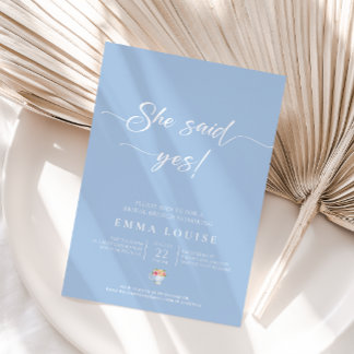 Convites Bridal do Chá Azul-Pastel Elegante