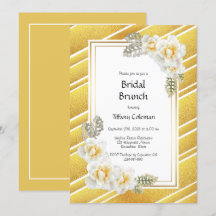 Bridal Dourada Floral de Rosa Amarelo Brunch