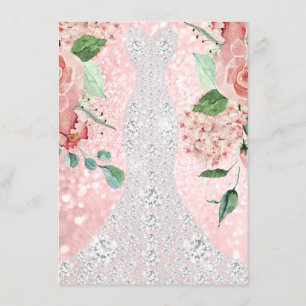 Convites Bridal Dress Spark Rosa Floral Rosa Floral Rosa Ro