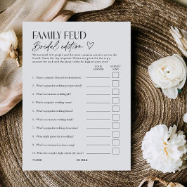 Convites Bridal Feud Popular TV Game Show Trivia Card