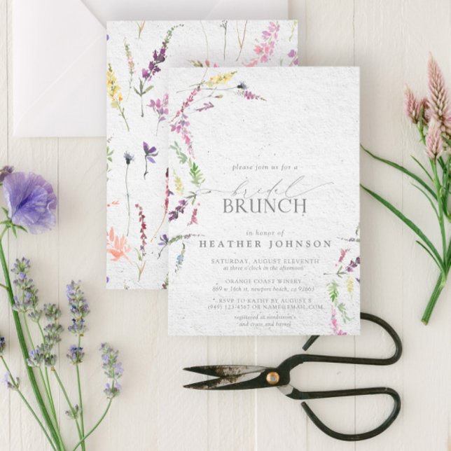 Convites Bridal Floral do Elegante Wildflower Brunch (Criador carregado)