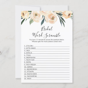 Convites Bridal Floral - Jogo de Chá de Noiva de Palavra
