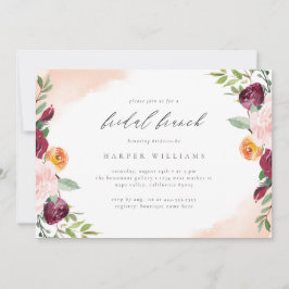 Convites Bridal Floral Marinho Blush Bridal Brunch