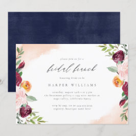 Convites Bridal Floral Marinho Blush Bridal Brunch