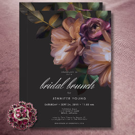 Convites Bridal Floral Negra Elegante