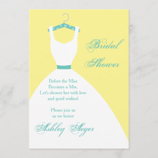 Convites Bridal Gown em Hanger - Amarelo, Rosa e Azul
