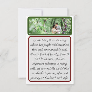 Convites Bridal Groom Natural dobrado obrigado cartas