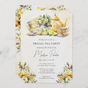 Convites Bridal Lemon Tea Party Vintage