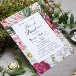 Convites Bridal Luncheon Watercolor Chá de panela Floral