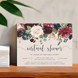 Convites Bridal ou Chá de fraldas Virtual de Bloom Radiante