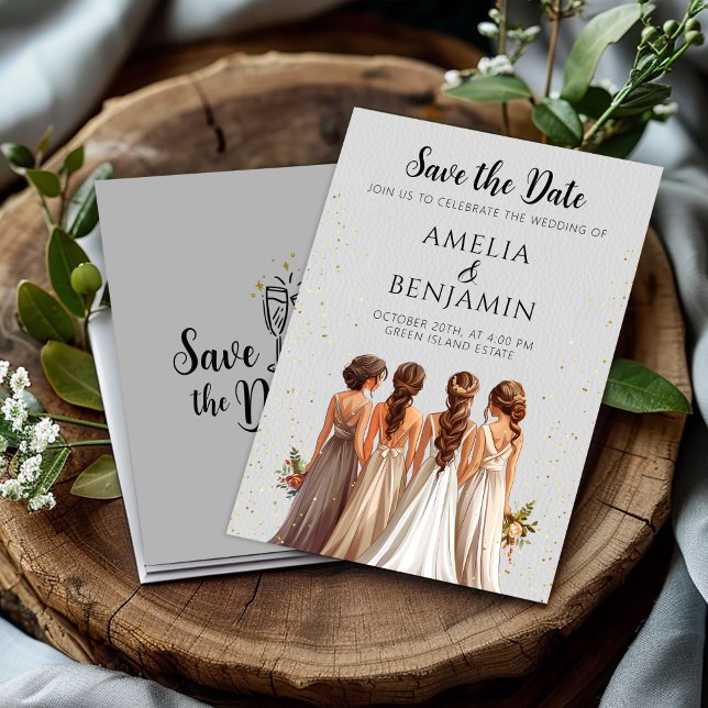 Convites Bridal Party Save the Date Weding (Criador carregado)