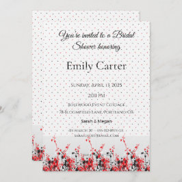 Convites Bridal Shower Invitation Elegant Floral Template