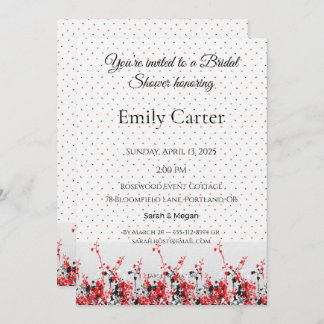 Convites Bridal Shower Invitation Elegant Floral Template