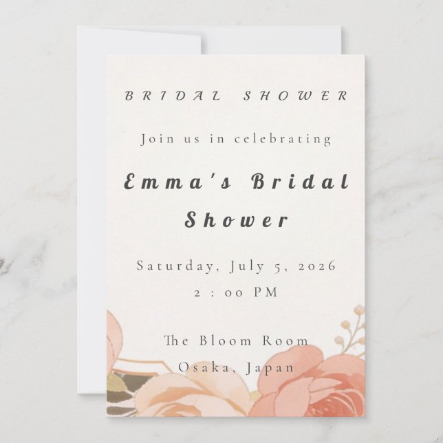 Convites Bridal shower Invitation Template (Frente)