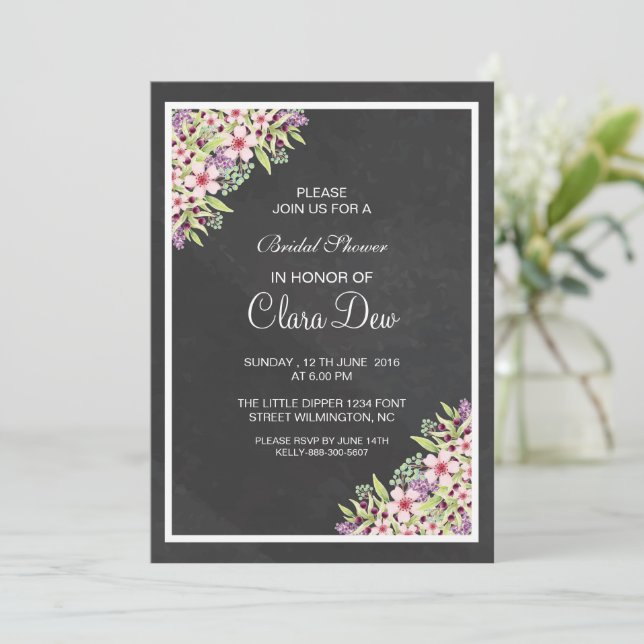 Convites Bridal Shower Invitation Template (Em pé/Frente)