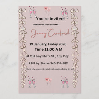 Convites Bridal Shower Invite | Editable Digital Template |
