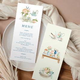 Convites Bridal Shower Tea Party Menu 