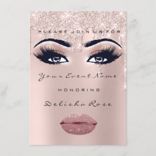 Convites Bridal Sweet 16º 15 LÁBIOS Kiss Rosa Skinny