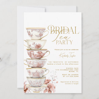Convites Bridal Tea Party Chinoiserie Pink Bridal Shower In