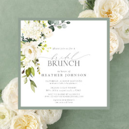 Convites Bridal Verde de Cinza Branca Elegante Brunch