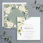 Convites Bridal Verde de Cinza Branca Elegante Brunch<br><div class="desc">Convite de brunch quadrado moderno, elegante, com cinza verde e folhas botânicas verdes e eucalipto, e bordado em verde-azul de eucalipto pálido. Personalize os detalhes do seu chá de panela em branco suave, acentuado com uma bela caligrafia manual. A parte traseira da placa apresenta os botânicos florais com aquarela em...</div>