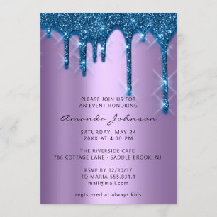 Convites Bridal Wedding 16th Blue Purple 3D Drivers