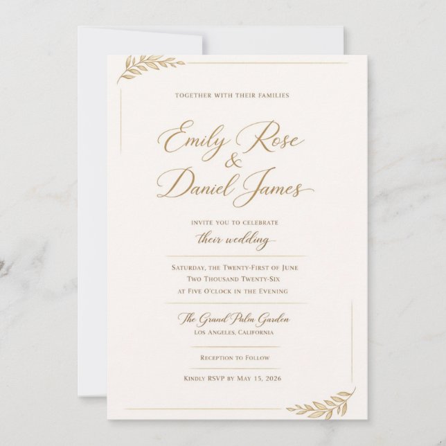Convites bridal wedding invitations (Frente)