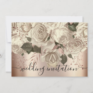 Convites Bridal Wedding Rosa Ivory Rosa Wreath Sepia