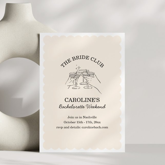 Convites Bride Club Weekend Cocktail Bachelorette Party (Criador carregado)