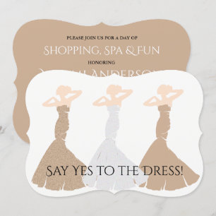 Convites BRIDE & CO Dourado Ser Minha Festa de Chás de Bri