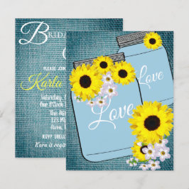 Convites BRIDE & CO Teal Blue Burlap Partido do Chá de Gira