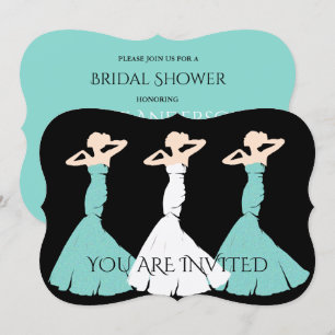 Convites BRIDE & CO Teal Blue Seja o meu partido de noiva d