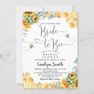 Convites Bride de girassol editável para Chá de panela de a